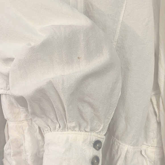 Free People Ariana Lace Trim Linen Military-Inspired Jacket White Size XS - Picture 13 of 15